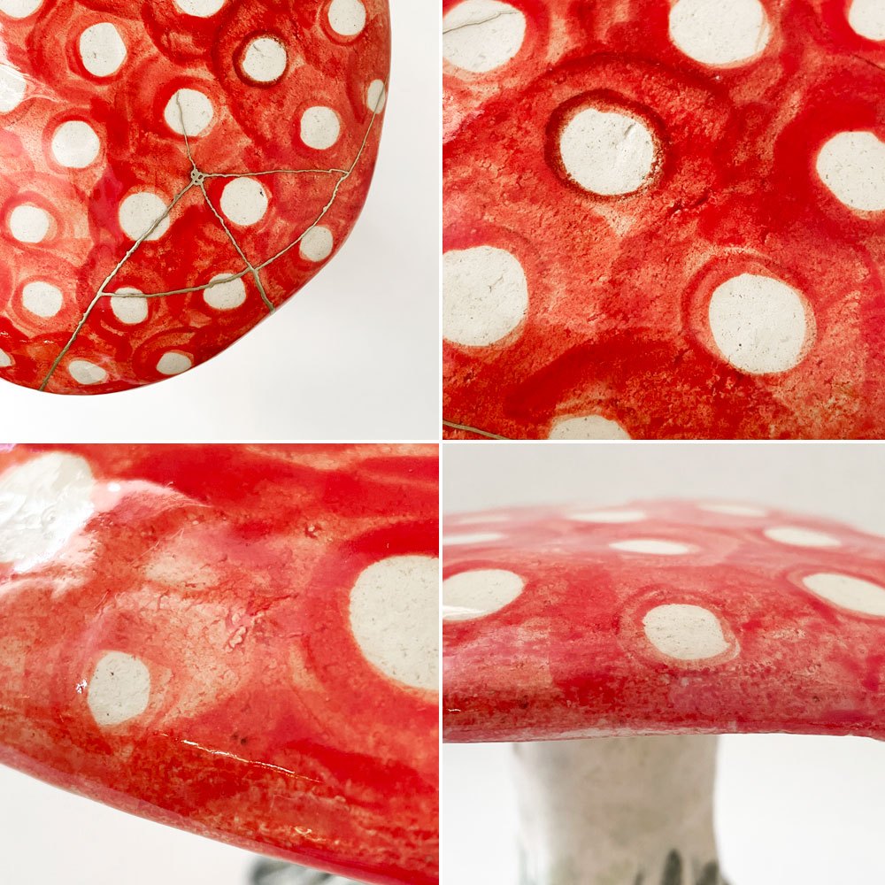 アスティエ・ド・ヴィラット Astier de Villatte ダディマッシュルーム Daddy Mushroom オーナメント オブジェ H15cm 金継ぎ補修有 ナタリー・レテ フランス ◎