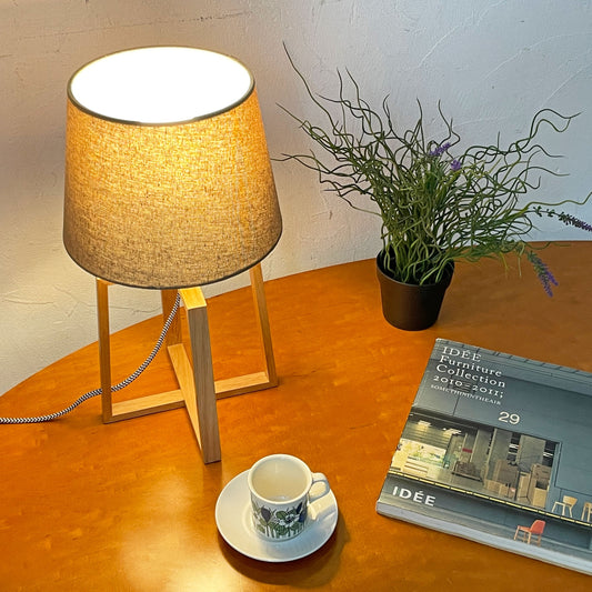 アートワークスタジオ ART WORK STUDIO エスプレッソ テーブルランプ Espresso table lamp ブラウン バーチ無垢材 ファブリック 定価￥19,250- ★