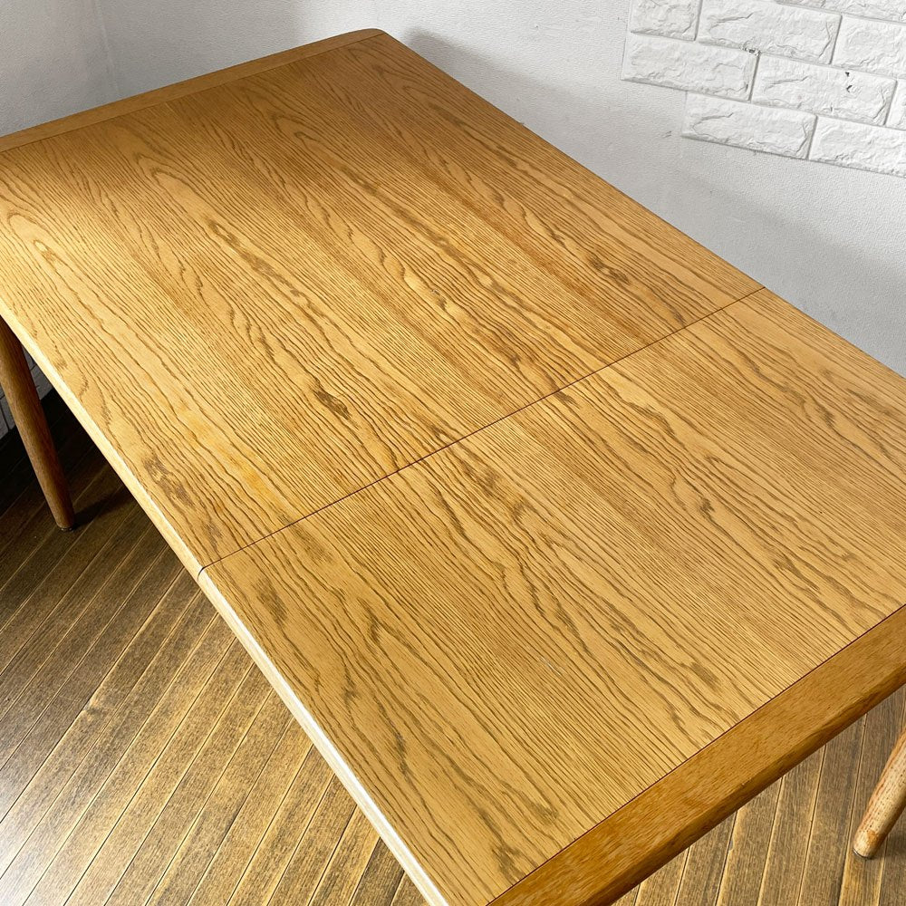 日進木工 NISSIN laholm エクステンション ダイニングテーブル 伸長式 オーク材 w90~130cm ナチュラルデザイン ◎