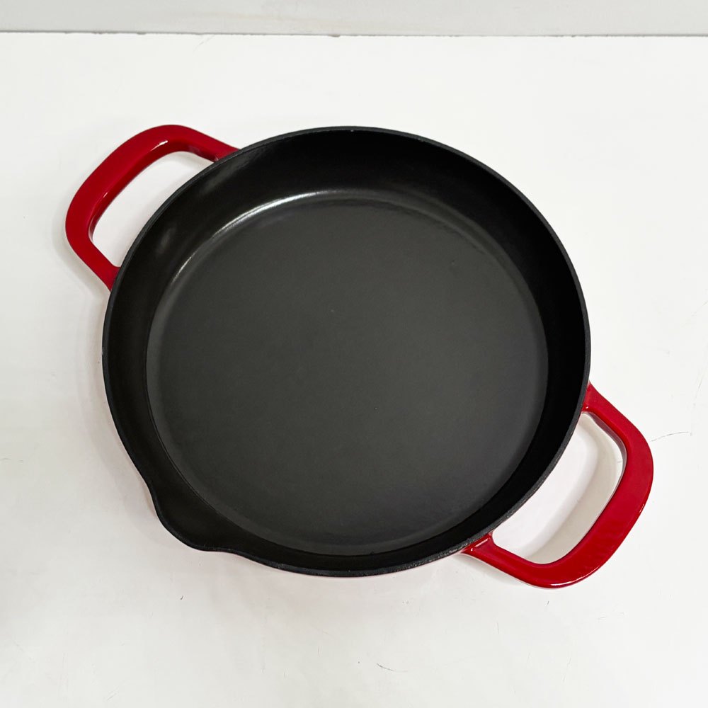 タッパーウェア Tupperware 鋳物 フライパン 両手 26cm レッド 日本未発売 アメリカ ●