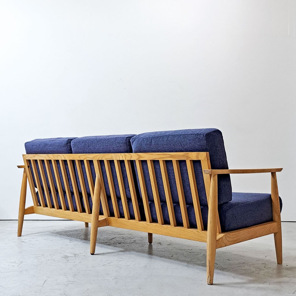 シーヴ SIEVE ラル lull 3シーター ソファ ネイビー系 カバーリング 幅196cm 北欧スタイル 廃番 定価￥110,000- ●
