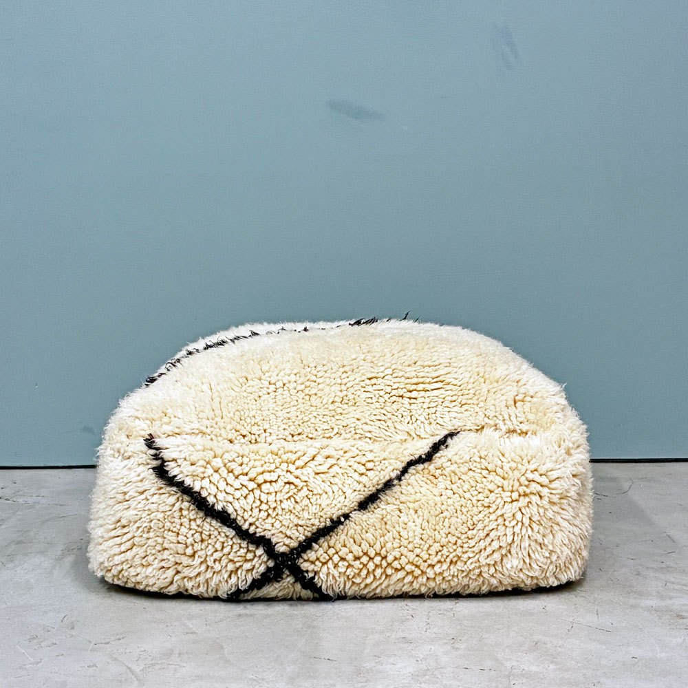 ベニワレン プフ POUF モロッコインテリア 天然ウール100% 手織り ハンドメイド オットマン クッション ◎