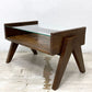 ピエールジャンヌレ Pierre Jeanneret コーヒーテーブル Coffee Table スモール チーク無垢材 ガラス チャンディーガル レター有 60‘s CHH/T57 希少サイズ ●