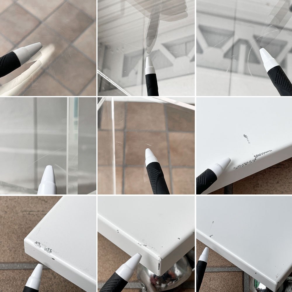 アクリル製 オープンシェルフ ディスプレイラック 4段 キャスター付き 台車 飾り棚 店舗什器 ◇