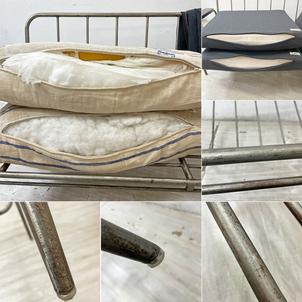 ジャーナルスタンダードファニチャー journal standard Furniture ラバル ソファ LAVAL SOFA 2Pソファ ビンテージスタイル スチール ファブリック ウレタン 新品張替え済み ●