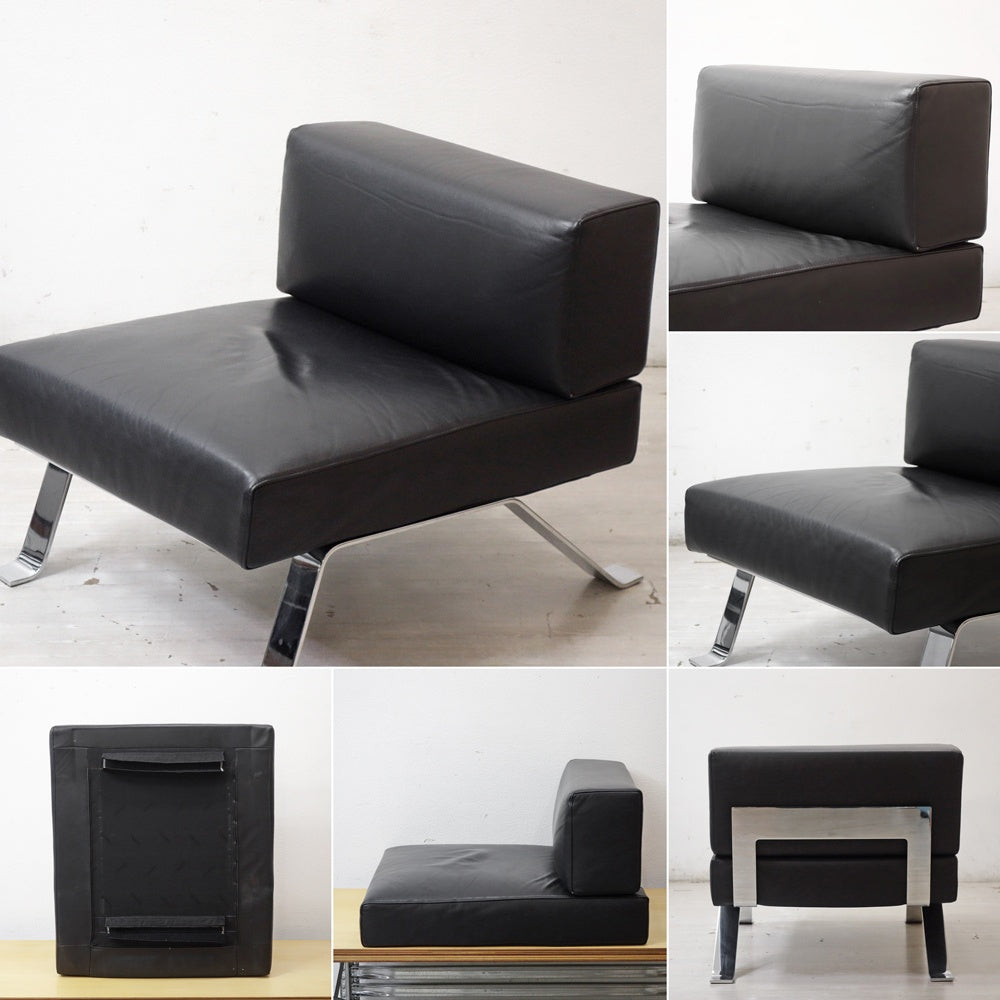 カッシーナ Cassina オンブラ OMBRA 512 ラウンジチェア レザー ブラック シャルロット・ペリアン Charlotte Perriand ●