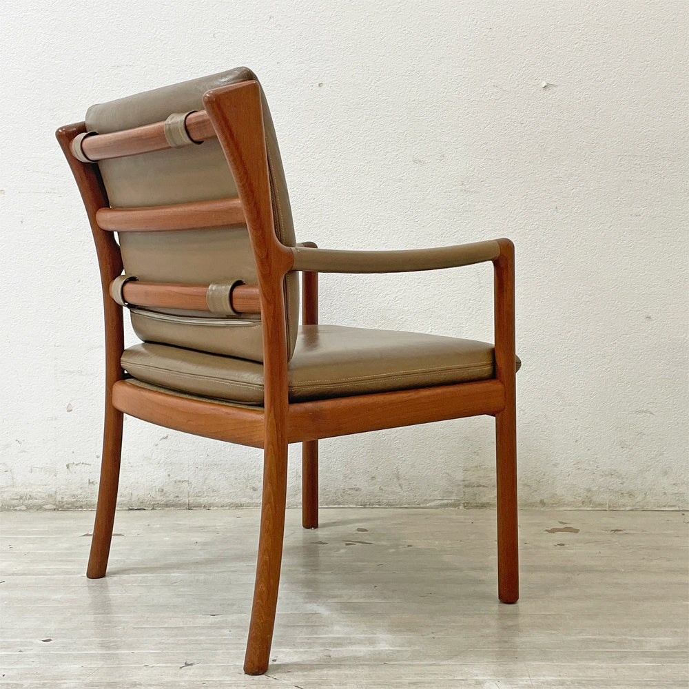 日田工芸 Hita Craft マキシム maxim アームチェア チーク材 ダイニングチェア レザー ラウンジチェア ジャパンビンテージ 北欧スタイル A ●