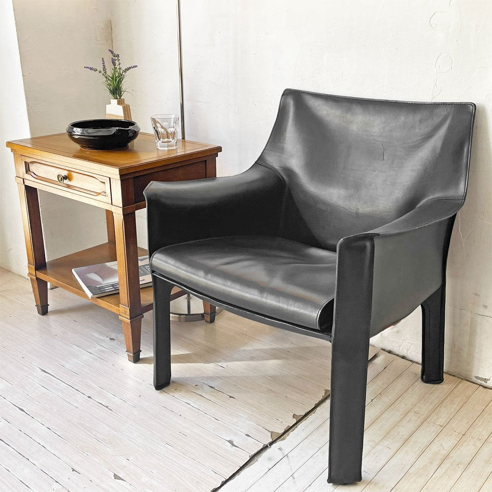 カッシーナ Cassina 414 CAB キャブチェア ラウンジチェア アームチェア 1シーター 本革 マリオ・ベリーニ 参考価格約65万 ★