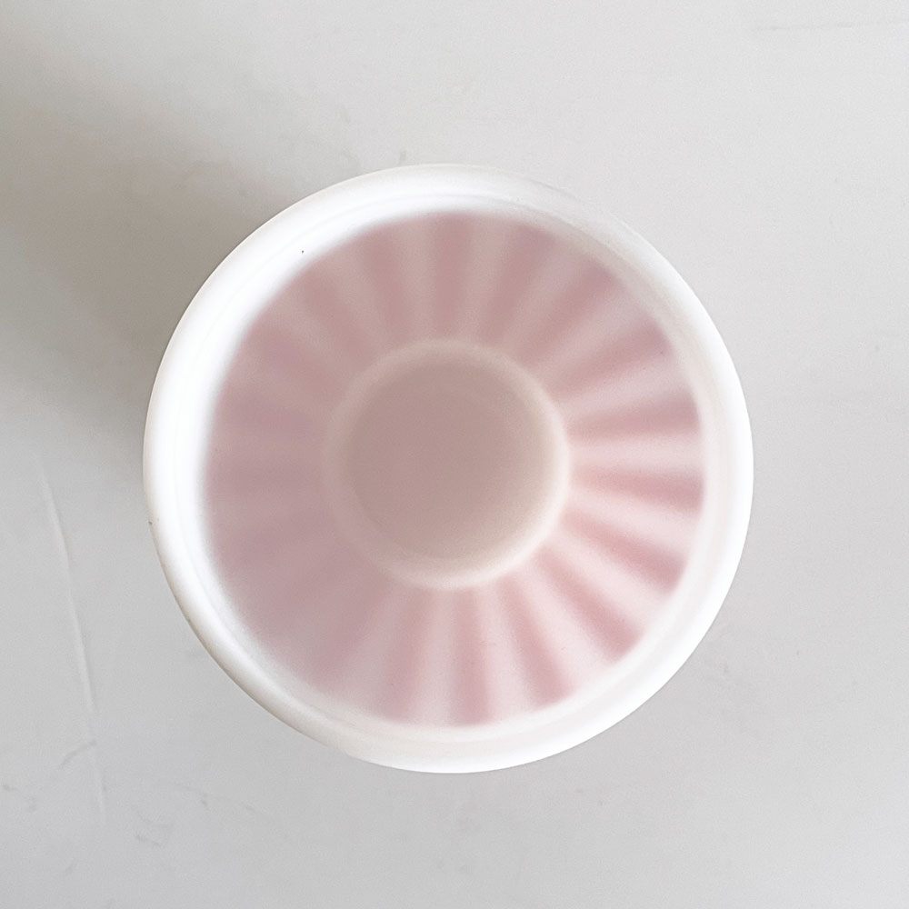 ヘーゼルアトラス Hazel Atlas  キャンディストライプ Candy Stripe ガラスタンブラー レッド ミルクガラス 耐熱 50年代 USビンテージ ■