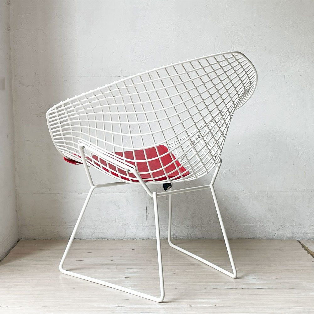 ノル Knoll ダイヤモンドチェア Diamond Chair ハリー・ベルトイア Harry Bertoia ホワイトフレーム シートパッド付 定価￥382,800- ★