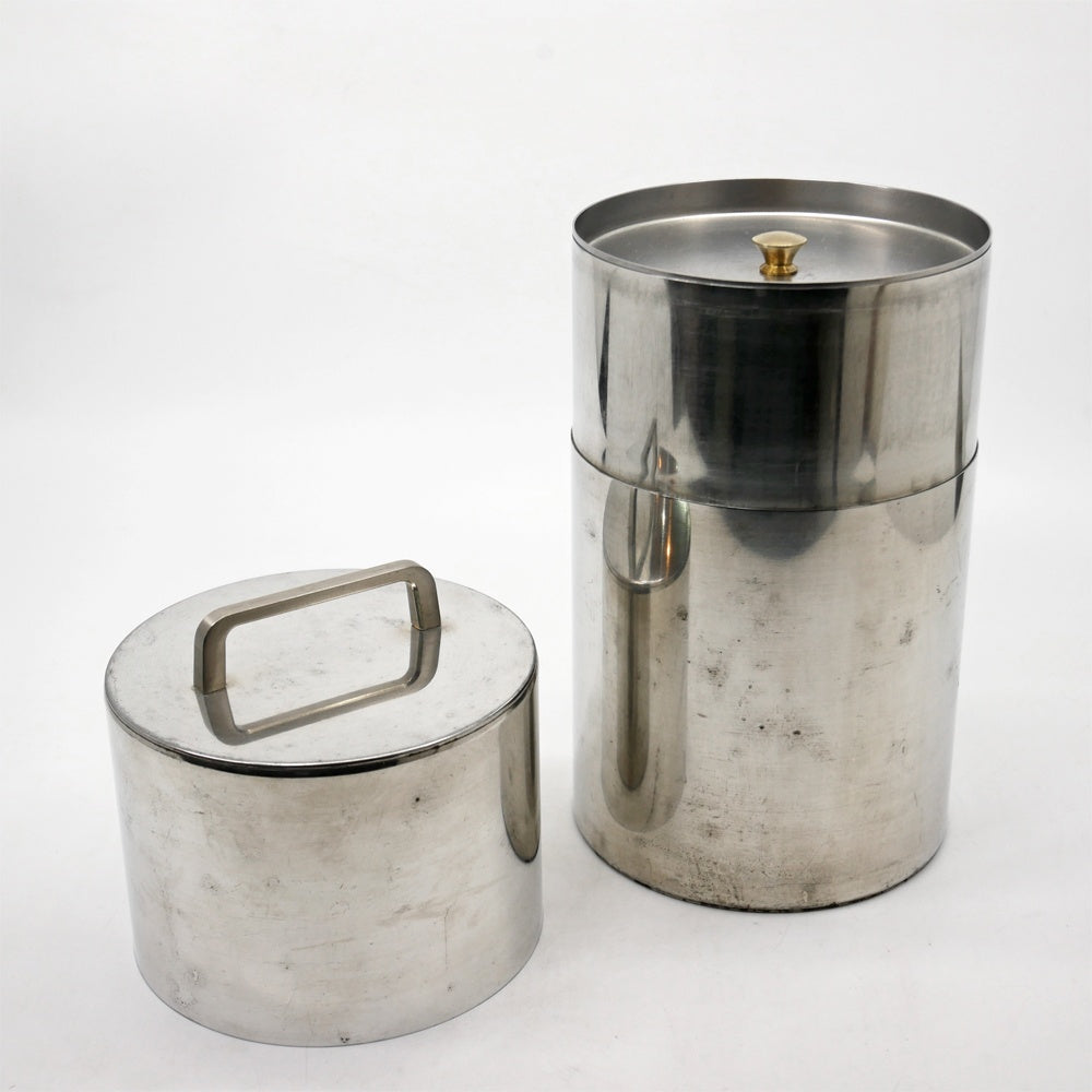 開化堂 Kaikado 珈琲缶 保存容器 300g ブリキ製 真鍮スプーン付 箱付 京都 伝統工芸 定価41,800円 ●