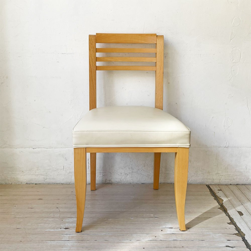 カッシーナイクスシー Cassina ixc. カジノ CASINO ダイニングチェア ビーチ材 レザーシート オフホワイト系 フィリップ・ユーレル Philippe Hurel B ★