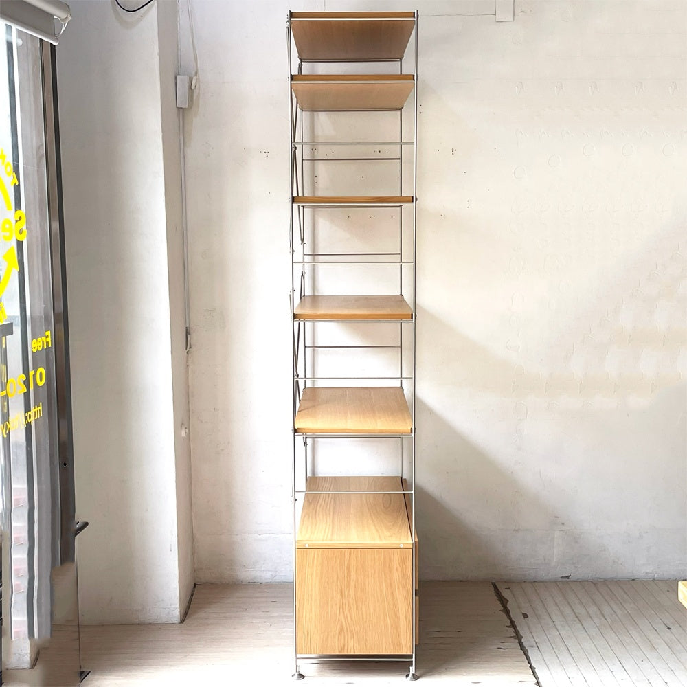 無印良品 MUJI ステンレスユニットシェルフ ワイド SUS タモ材棚板5枚 木製2段ドロワーボックス 収納家具 76,400円★