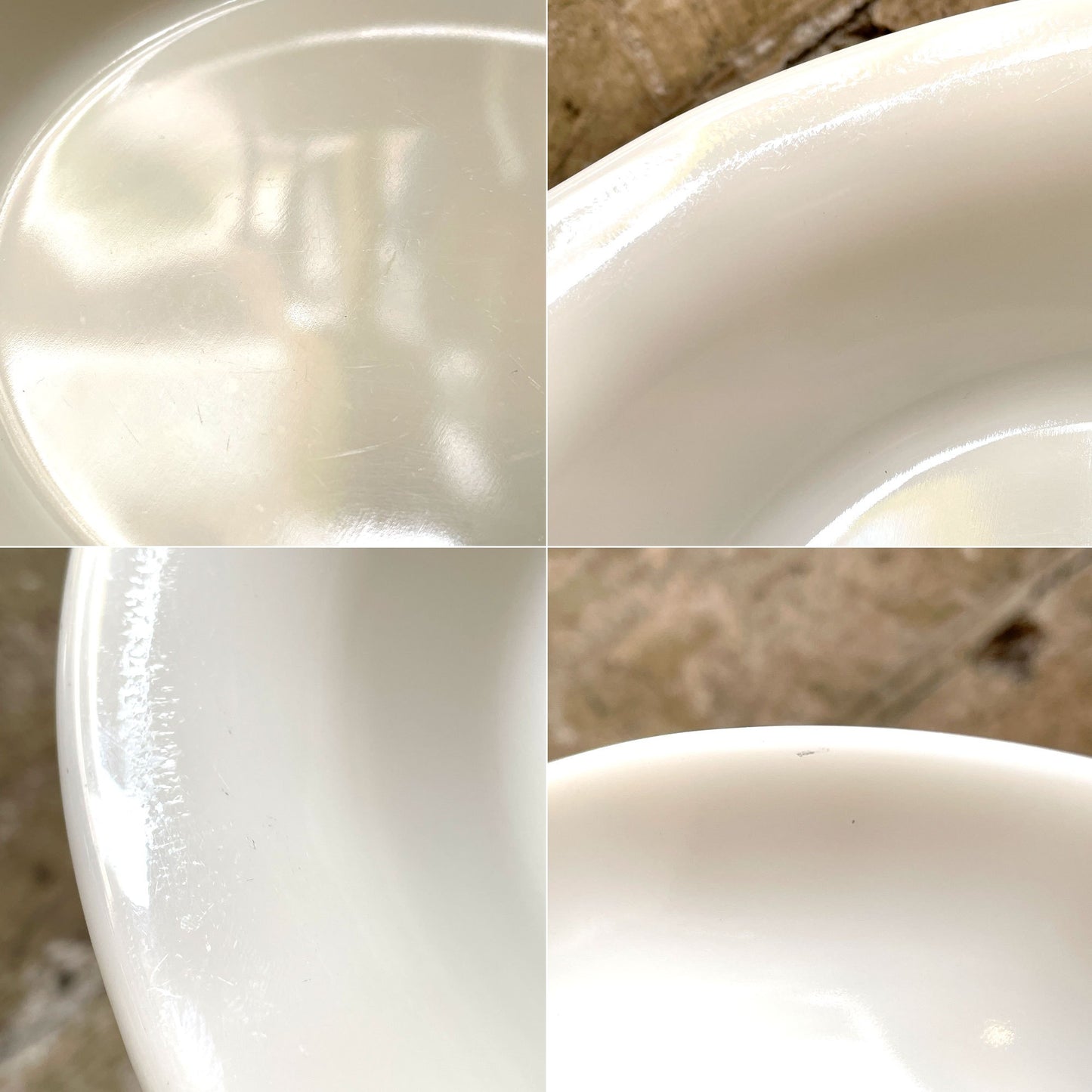 コーニング社 CORNING T.M REG ミルクガラス ボウル 深皿 25cm メスウェア USビンテージ 希少 ■