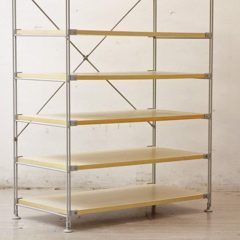 無印良品 MUJI スチールユニットシェルフ オープンシェルフ 7段 W84cm H120㎝ 木製棚板 ●