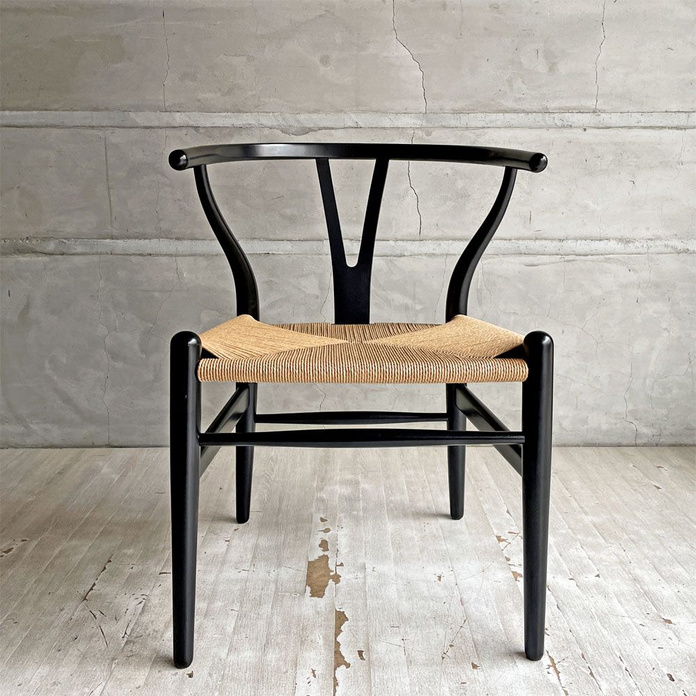 カールハンセン＆サン Carl Hansen & Son CH24 Yチェア ブラックラッカー ビーチ材 ペーパーコード ハンス・J・ウェグナー デンマーク 北欧家具 日本仕様 座面張替済  A ♪