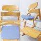 豊橋木工 TOYOMOKU アップライトチェア UPRIGHT CHAIR ナチュラル × アクアブルー 交換用座面カバー付き PVC ベビーチェア キッズチェア ●