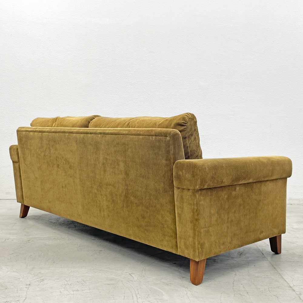 トラックファニチャー TRUCK FURNITURE FKソファ FK SOFA 3シーター F-21 グリーンコーデュロイ フェザークッション カバーリング 定価約476,300円 〓