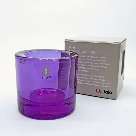 イッタラ iittala マリメッコ marimekko キビ kivi キャンドルホルダー アメジスト 60mm フィンランド 北欧雑貨 廃番カラー 箱付 E ●