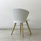 カリガリス Calligaris バイア Bahia CS/1814 ダイニングチェア ポリプロピレン ウッドレッグ ナチュラル × マットオプティックホワイト ドンドリ・エ・ポッチ イタリア モダンデザイン 脚カット ●