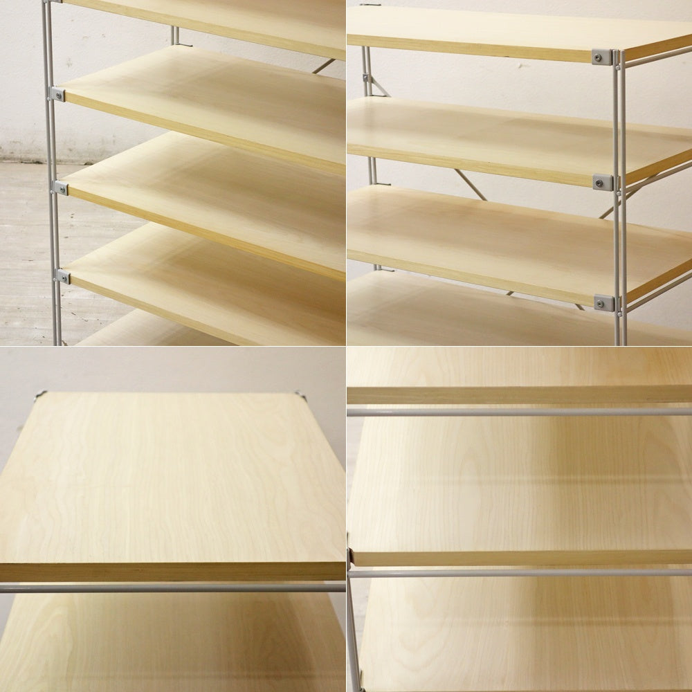 無印良品 MUJI スチールユニットシェルフ オープンシェルフ 7段 W84cm H120㎝ 木製棚板 ●