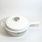 ルクルーゼ LE CREUSET Cassadou カサドゥ 片手鍋 フライパン 26cm エナメル鋳鉄 琺瑯 ホワイト オーブン IH対応 フランス 新品未使用品 ★
