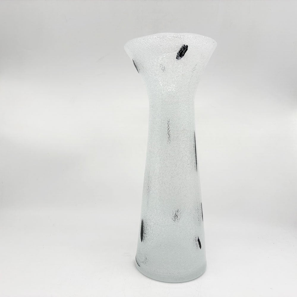 岩田藤七 ガラス花瓶 風雪 フラワーベース 気泡 H31cm 日本芸術院会員 文化功労者 ガラス作家 ●