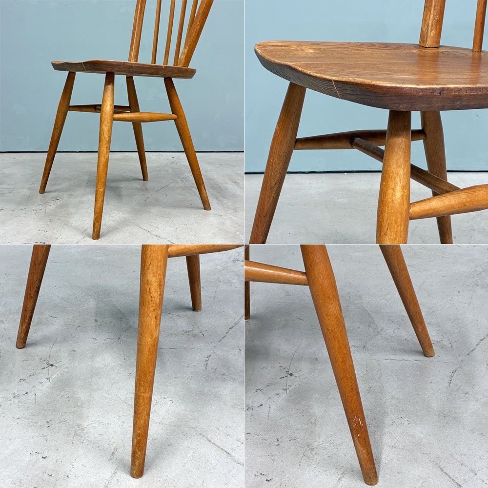 アーコール Ercol フープバックチェア ダイニングチェア スポークバック エルム材×ビーチ材 UKビンテージ 英国家具 ◎
