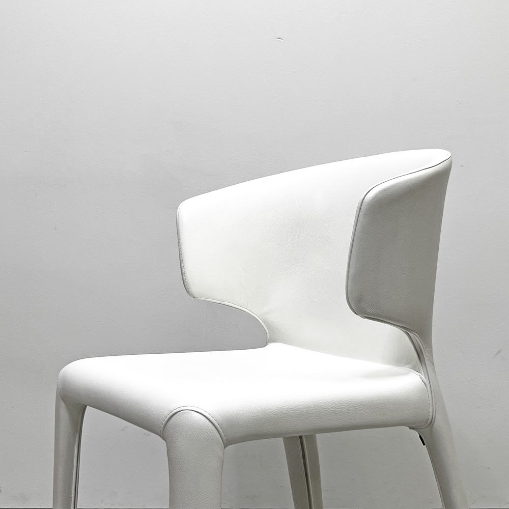 カッシーナ Cassina オラ 367 HOLA アームチェア 本革 フルレザー ホワイト ハンス・ウェッツスタイン 定価￥374,000- B ●