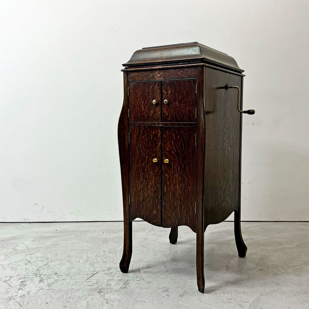 グラモフォン Gramophone  ビンテージ レコードプレーヤー 蓄音機 HMV #161 英国製 オリジナル品 1920年代 オーク材 キャビネット アンティーク 動作品 ●