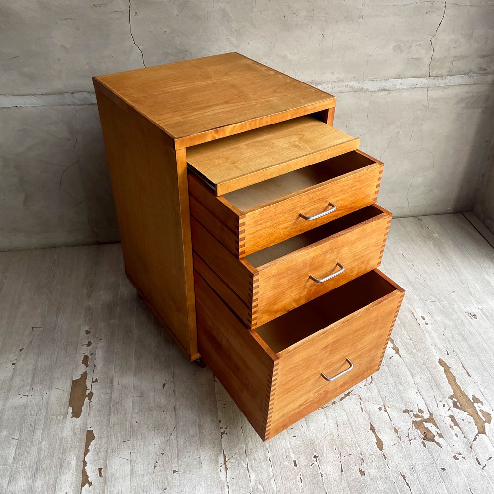 イクスス ikususu FURNITURE デスクワゴン IXDRW-03 アルダー材 オイルフィニッシュ キャスター付き 抽斗3杯  定価￥84,700- ♪