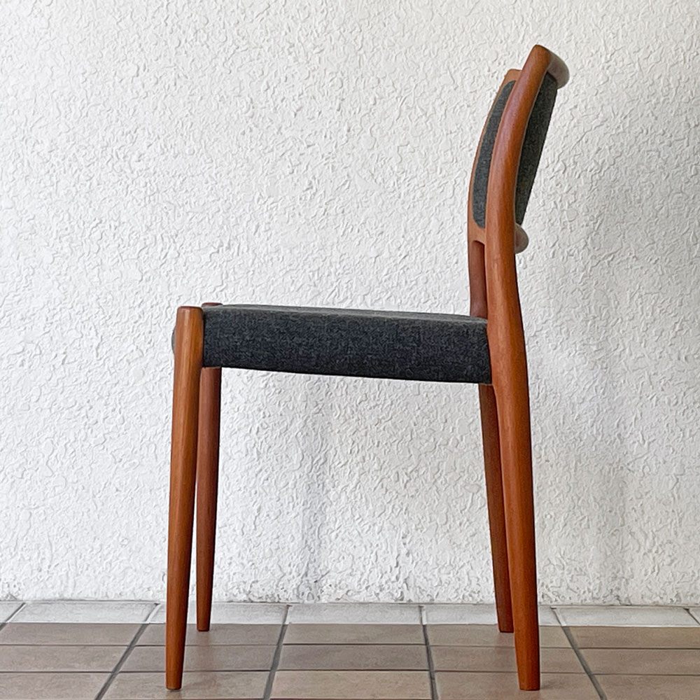 JLモラー J.L.Moller Model No.80 チーク材 ダイニングチェア ファブリック ニールス・O・モラー デンマーク 北欧家具 B ◇