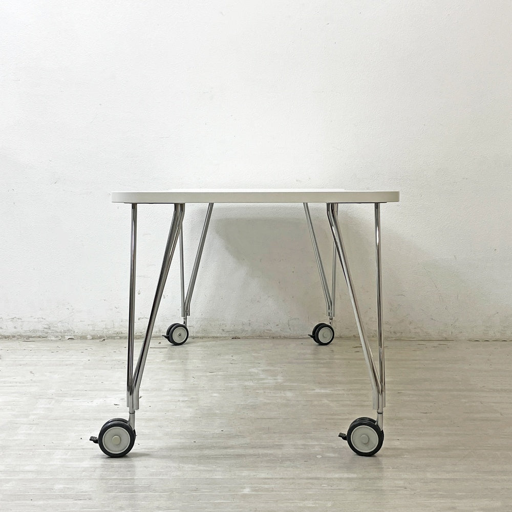 カルテル Kartell マックステーブル MAX TABLE ホワイト ミーティングテーブル キャスター付 フェルーチョ・ラヴィアーニ Ferruccio Laviani イタリア 定価￥224,400- ●