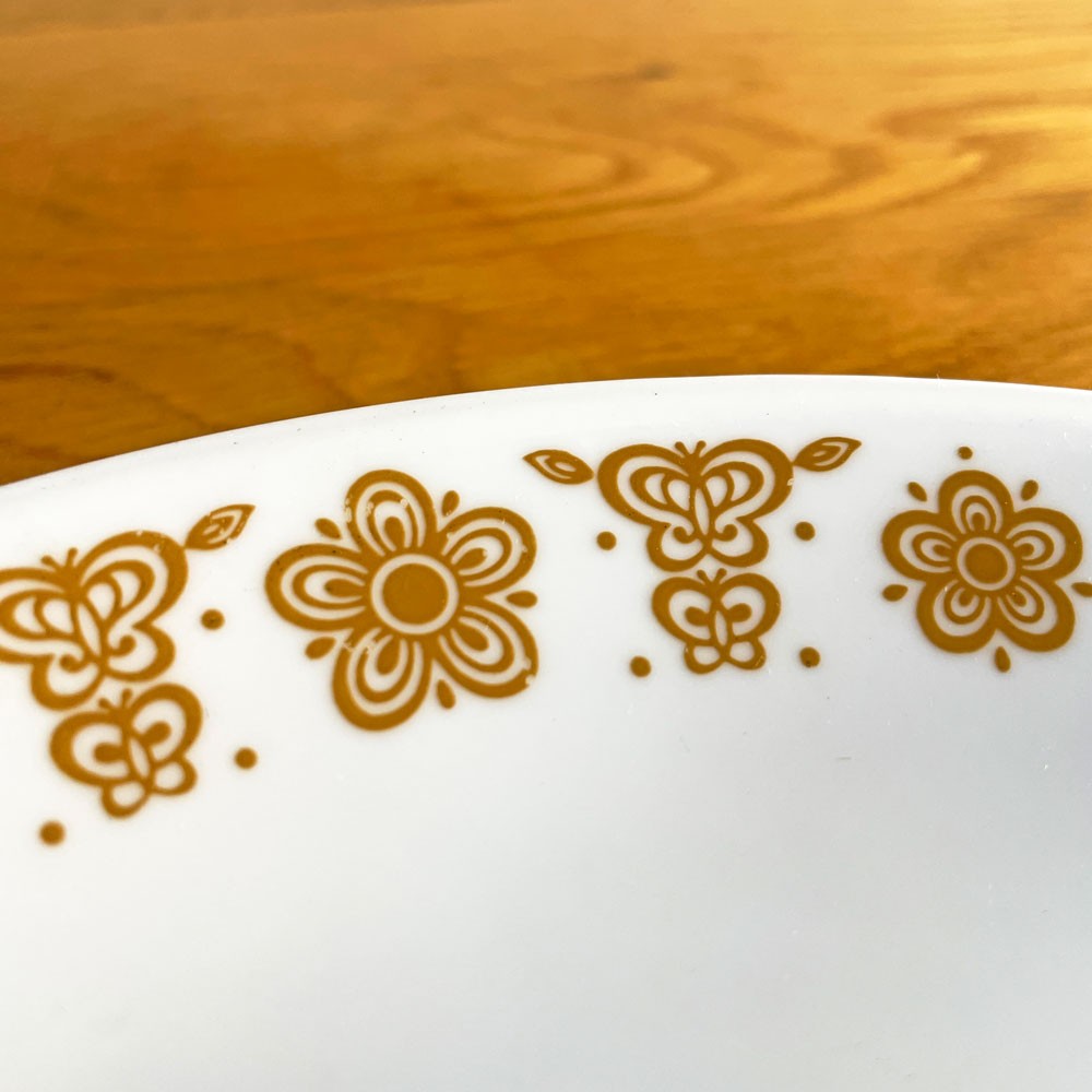 コレール Corelle プレート ディナープレート 4枚セット バタフライゴールド USビンテージ 耐熱ガラス ♪