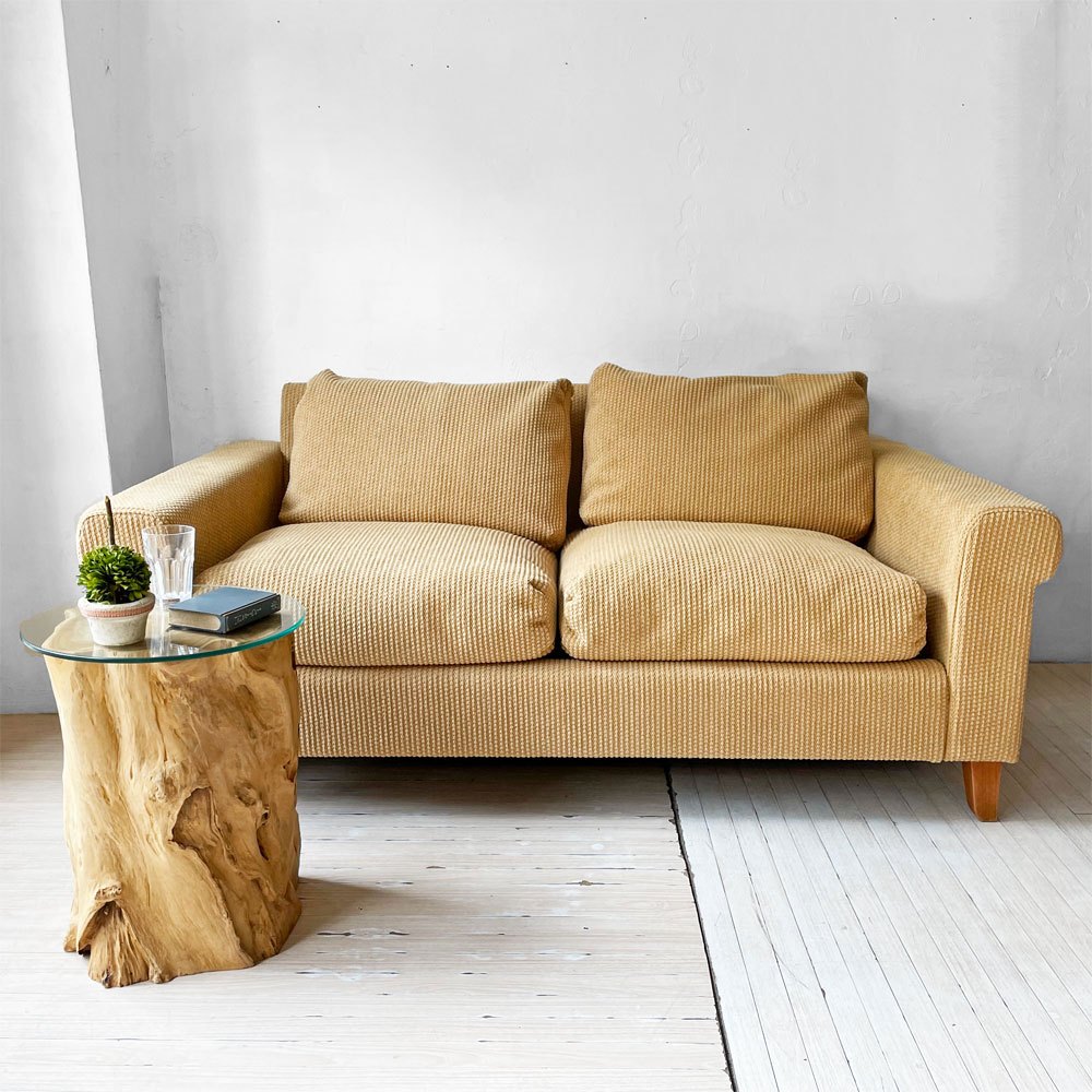 トラックファニチャー TRUCK FURNITURE FKソファ FK SOFA Jr. 2P ウォールナット無垢材 フェザークッション 新品張地張替済 ★