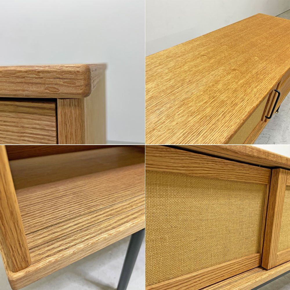 モモナチュラル MOMO Natural ベント VENT サイドボード 170 ME オーク材 W170cm 2ドロワー 木製引き戸 JUTE ジュート材 ●