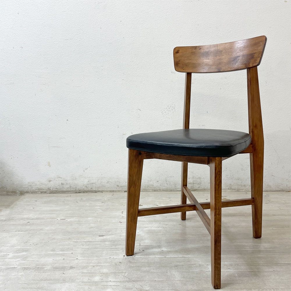 ジャーナルスタンダードファニチャー j.s.F シノン CHINON CHAIR ダイニングチェア PVCレザーシート  ラバーウッド材 ブラック B ●
