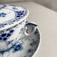 ロイヤルコペンハーゲン ROYAL COPENHAGEN ブルーフルーテッド ハーフレース スープカップ&ソーサー 陶器 北欧食器 廃番 箱付き 未使用 E ♪