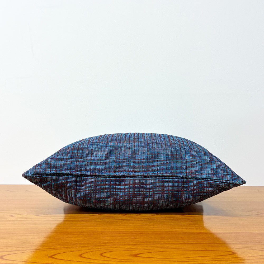 カッシーナイクスシー Cassina ixc. クッション W45cm ターコイズブルー×ブラウン フェザー 織柄 モダン A ◎