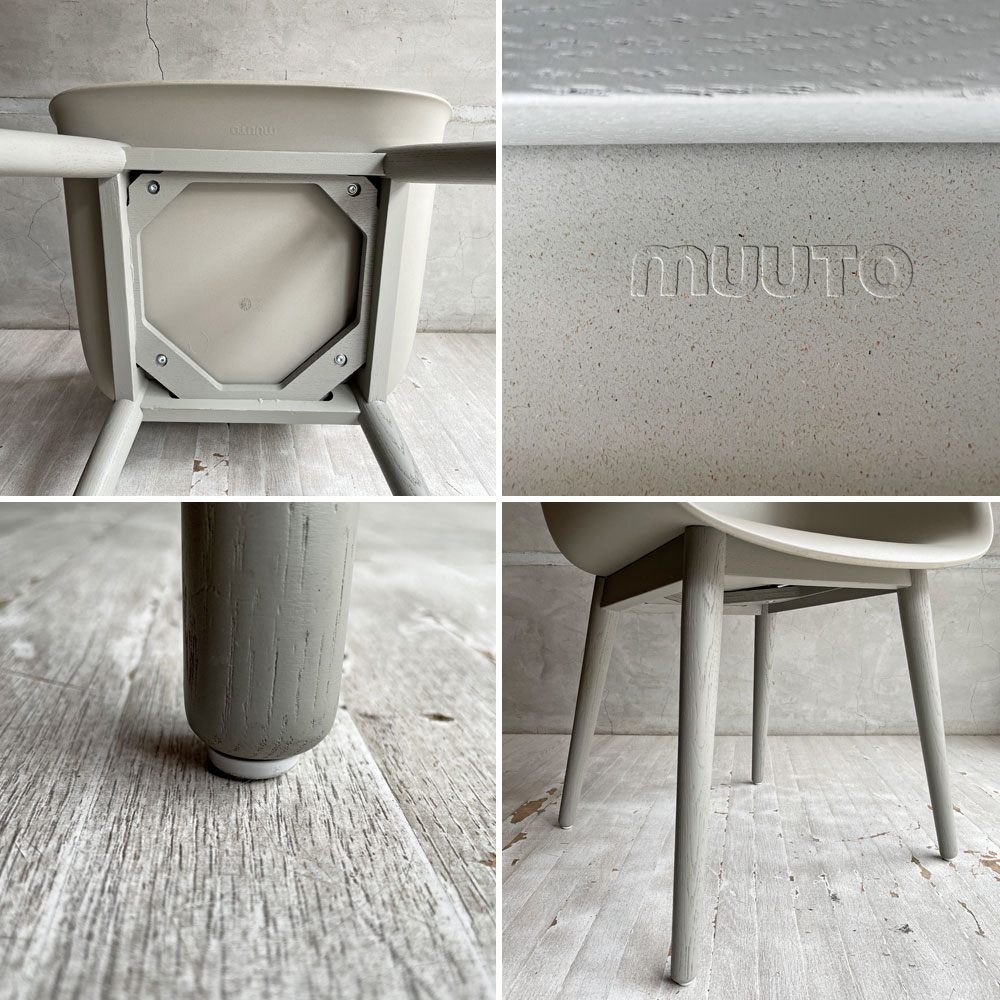 ムート Muuto ファイバー アームチェア ウッドベース FIBER ARM CHAIR WOOD BASE ファイバーシェル グレー オーク材 北欧モダン 定価￥84,700- ♪