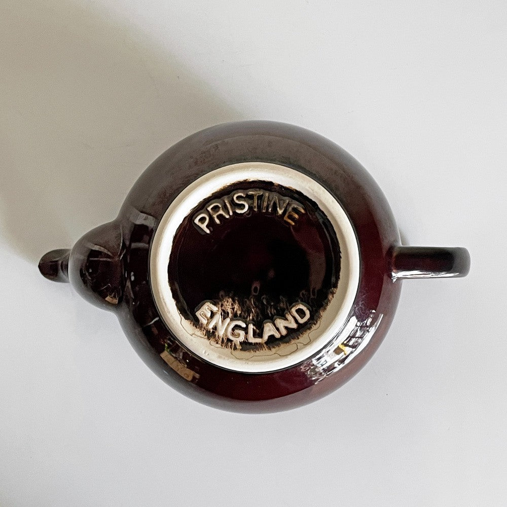 プリスティン PRISTINE POTTERY ブラウンベティー Brown Betty ティーポット ダークブラウン 4カップ イギリス製 廃窯 ビンテージ ■