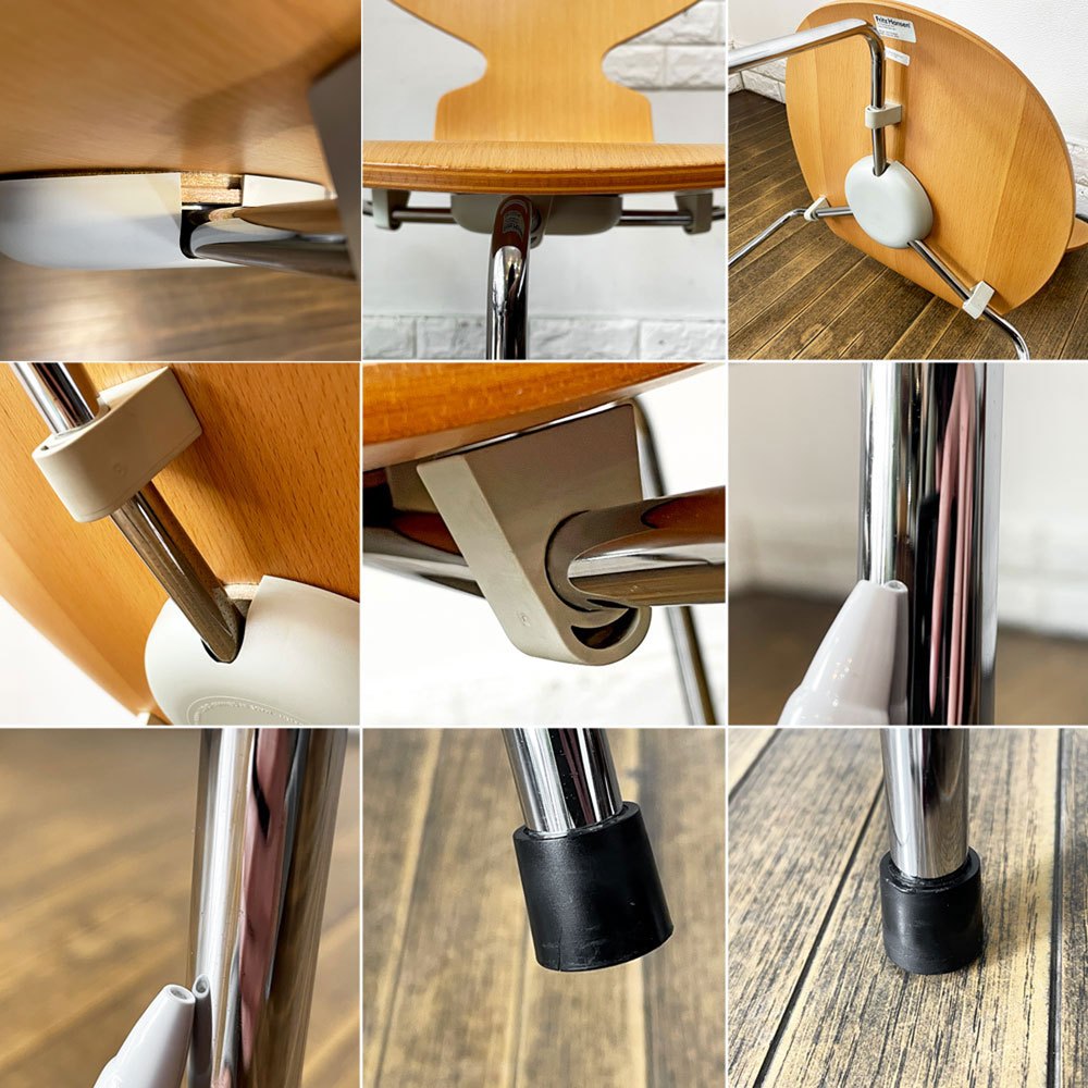 フリッツハンセン Fritz Hansen アントチェア 3本脚 ビーチ材 アルネ・ヤコブセン ビンテージ 北欧家具 ◎