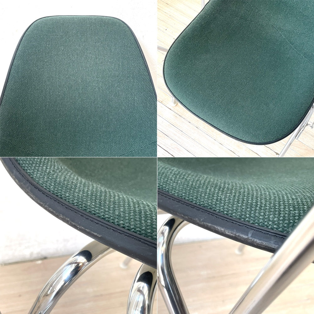 ハーマンミラー Herman Miller サイドシェルチェア セカンド 2nd ビンテージ アプホルスター スクールベース スタッキングベース 肘掛けテーブル付 イームズ ミッドセンチュリー H ★