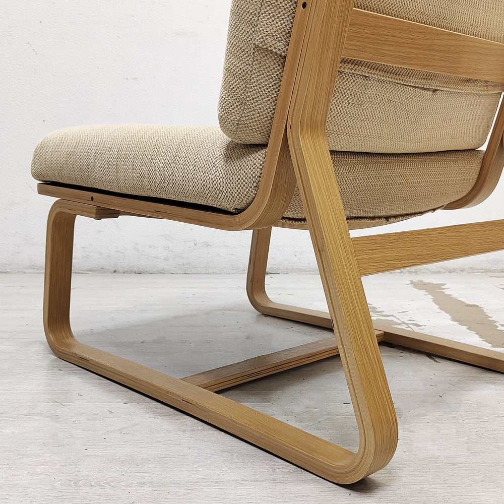 無印良品 MUJI リビングでもダイニングでもつかえるソファチェア 1人掛け オーク材 ミックスファブリック ナチュラルデザイン ●