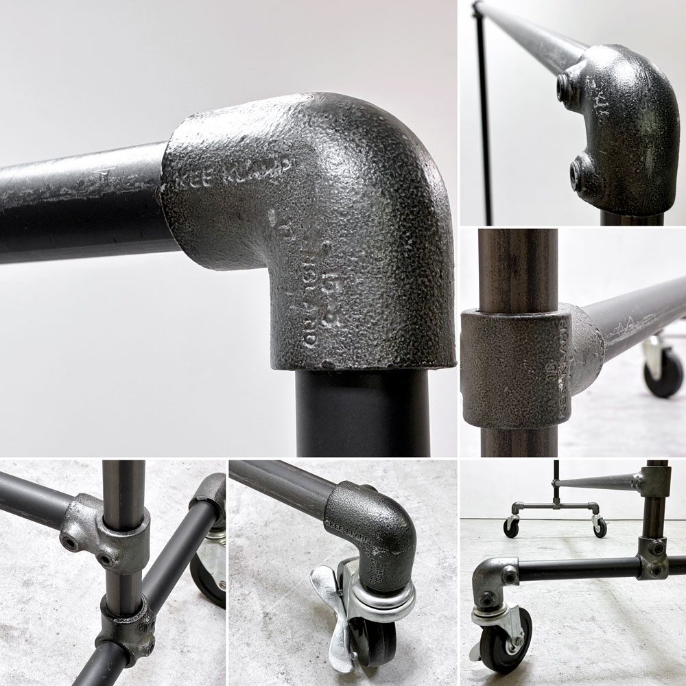 インダストリアルデザイン Industrial Design ハンガーラック 水道管パイプ ガス管 オーダー品 キャスター付き 店舗什器 ●