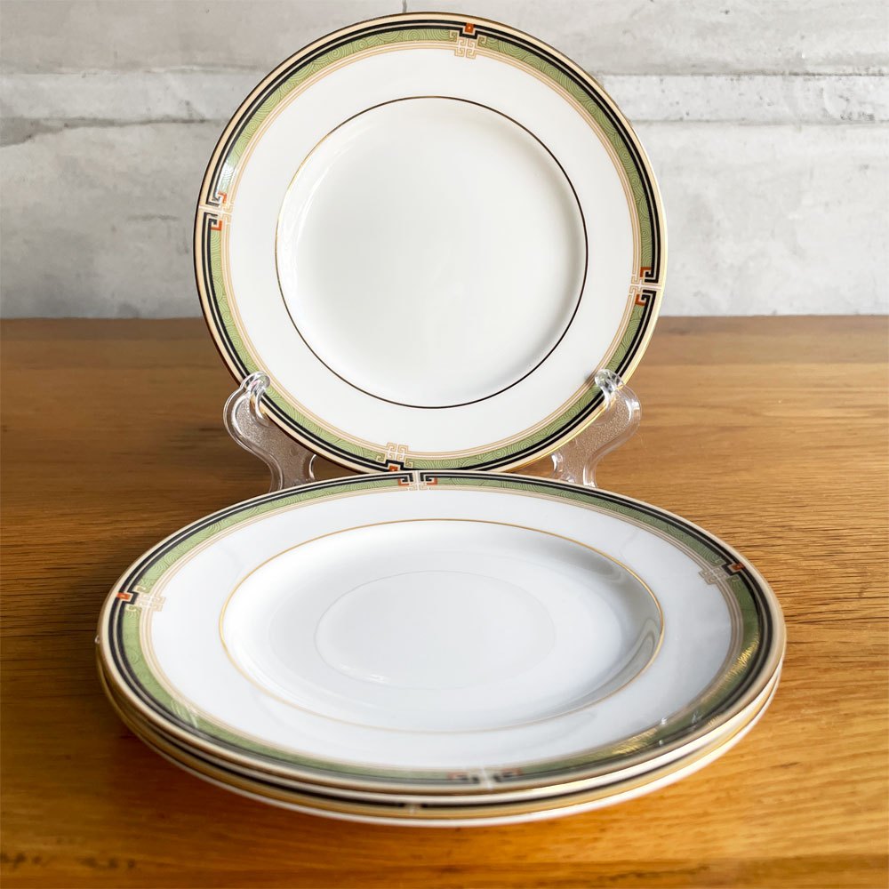 ウェッジウッド WEDGWOOD オベロン oberon パン皿 15cm 3枚セット 金彩 旧刻印 英国 廃番 ♪