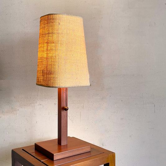 エーフラット a.flat ジュート テーブルランプ 黄麻 麻シェード チーク突板 2灯 LED対応 H44cm ■