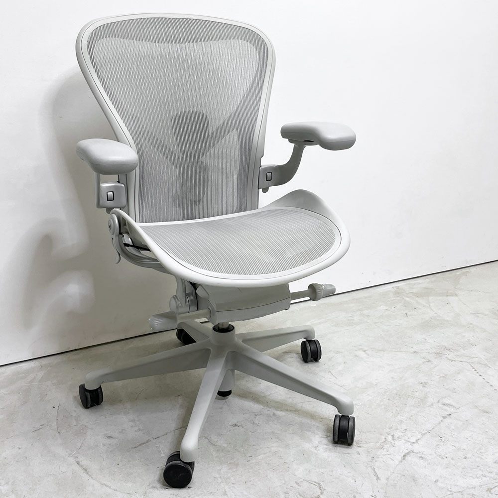 ハーマンミラー Herman Miller アーロンチェア リマスタード フル装備 Bサイズ ミネラル ポスチャーフィットSL デスクチェア オフィスチェア ビル・スタンフ ＆ ドン・チャドウィック ●