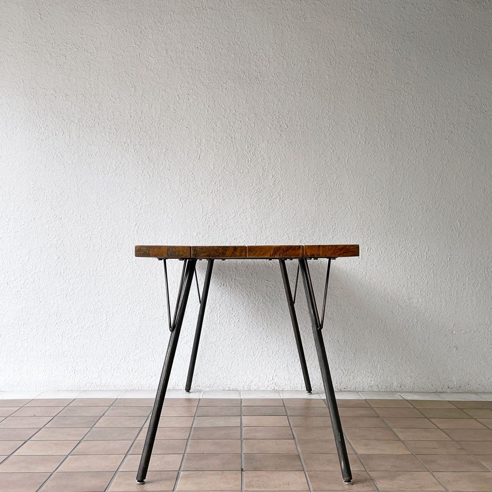 ジャーナルスタンダードファニチャー j.s.F サンク SENS ダイニングテーブル M W150 オーク無垢材 スチール 廃番 インダストリアルデザイン ◇