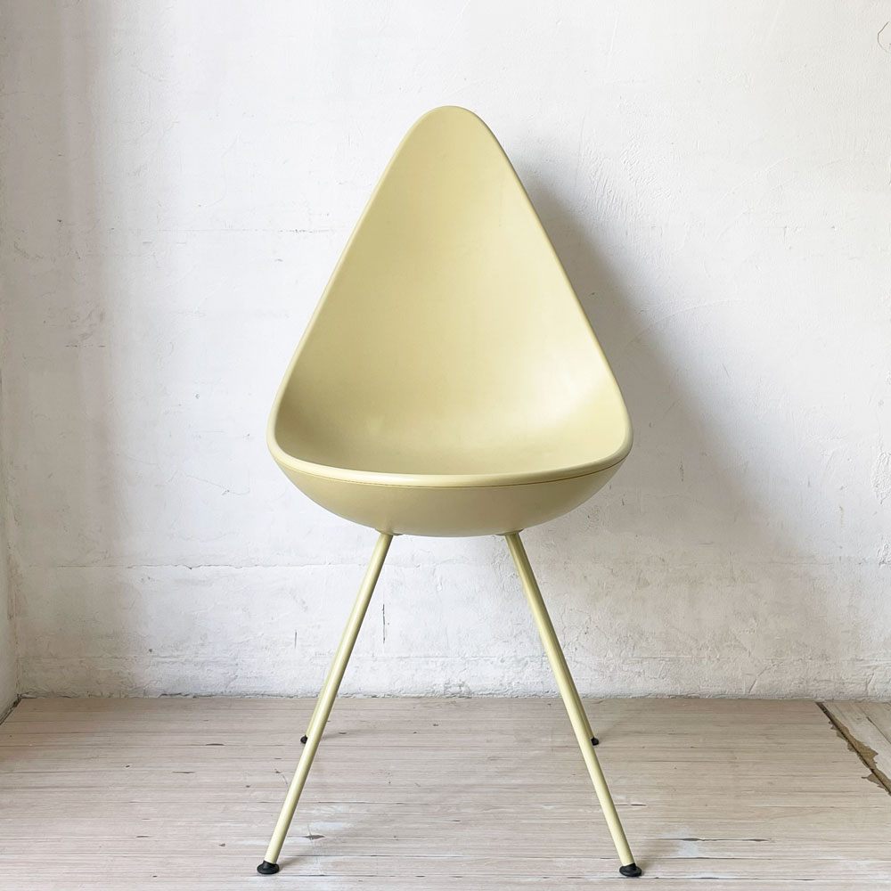 フリッツハンセン Fritz Hansen ドロップチェア ダイニングチェア アルネ・ヤコブセン イエロー 廃盤カラー 北欧 デンマーク ★